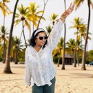 Zenia Bluse Beige  thumbnail